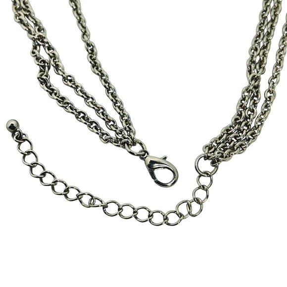 Triple Strand Gold Tone Chunky Chain Necklace (5709) - Picture 5 of 5